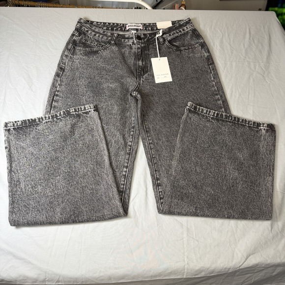 New Disclosure Gray Denim Size 13/31 Baggy Jeans Pocket Pink Bows Junior Preppy - Picture 10 of 12